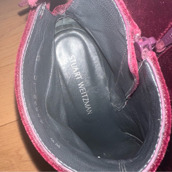 STUART WEITZMAN Gardiner Burgundy Suede Booties Ankle Boots Size 10 Unworn - Picture 12 of 12